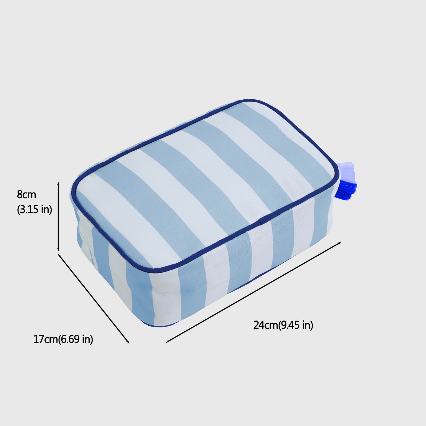 Striped Cosmetic Bag with Tassel-Travel Makeup Organizer Pouch