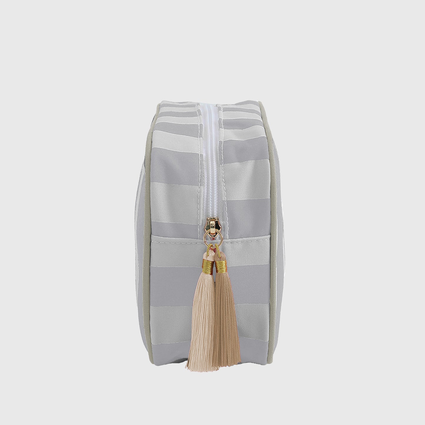 Striped Cosmetic Bag with Tassel-Travel Makeup Organizer Pouch