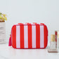 Striped Cosmetic Bag with Tassel-Travel Makeup Organizer Pouch
