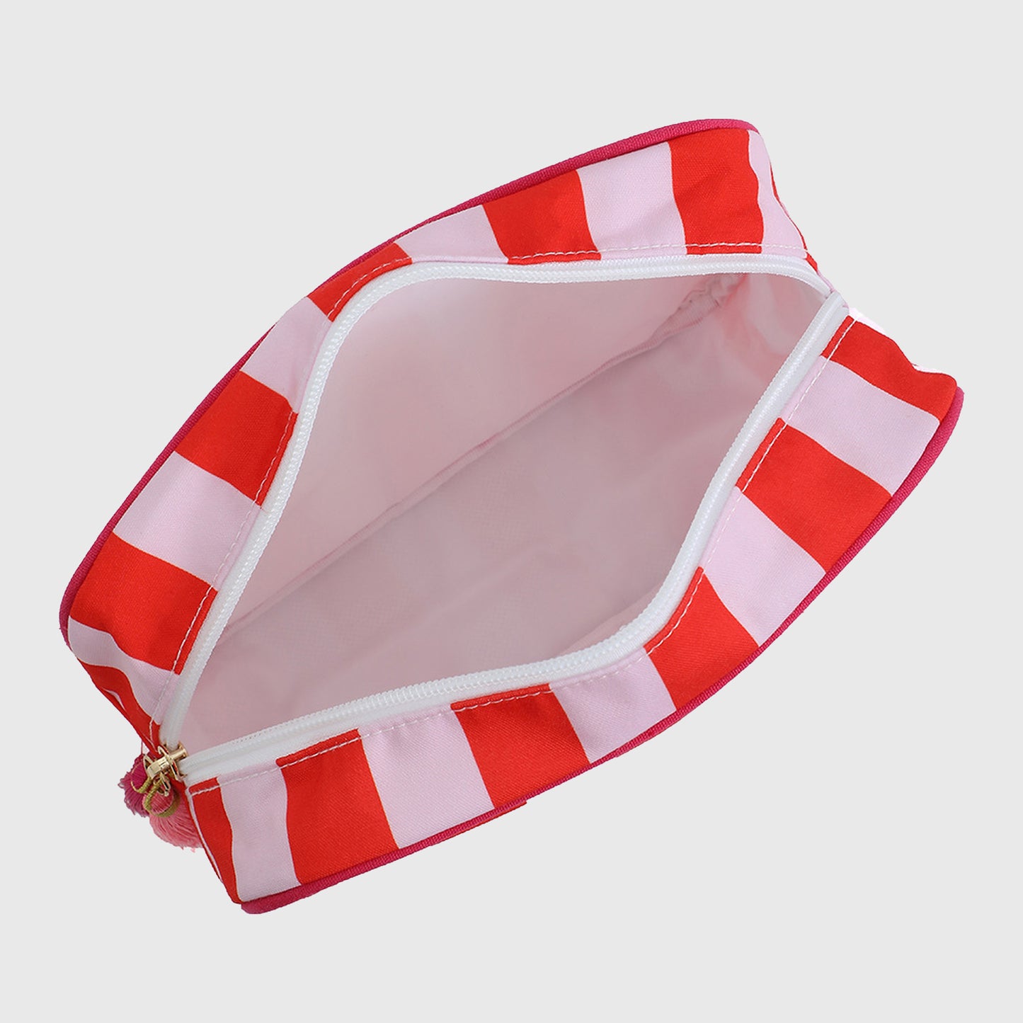 Striped Cosmetic Bag with Tassel-Travel Makeup Organizer Pouch