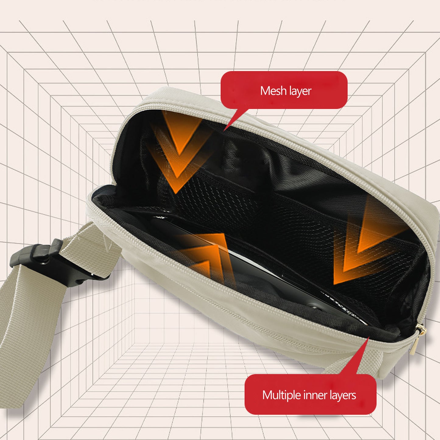 Canvas Chest Bag - Compact Crossbody Shoulder Bag