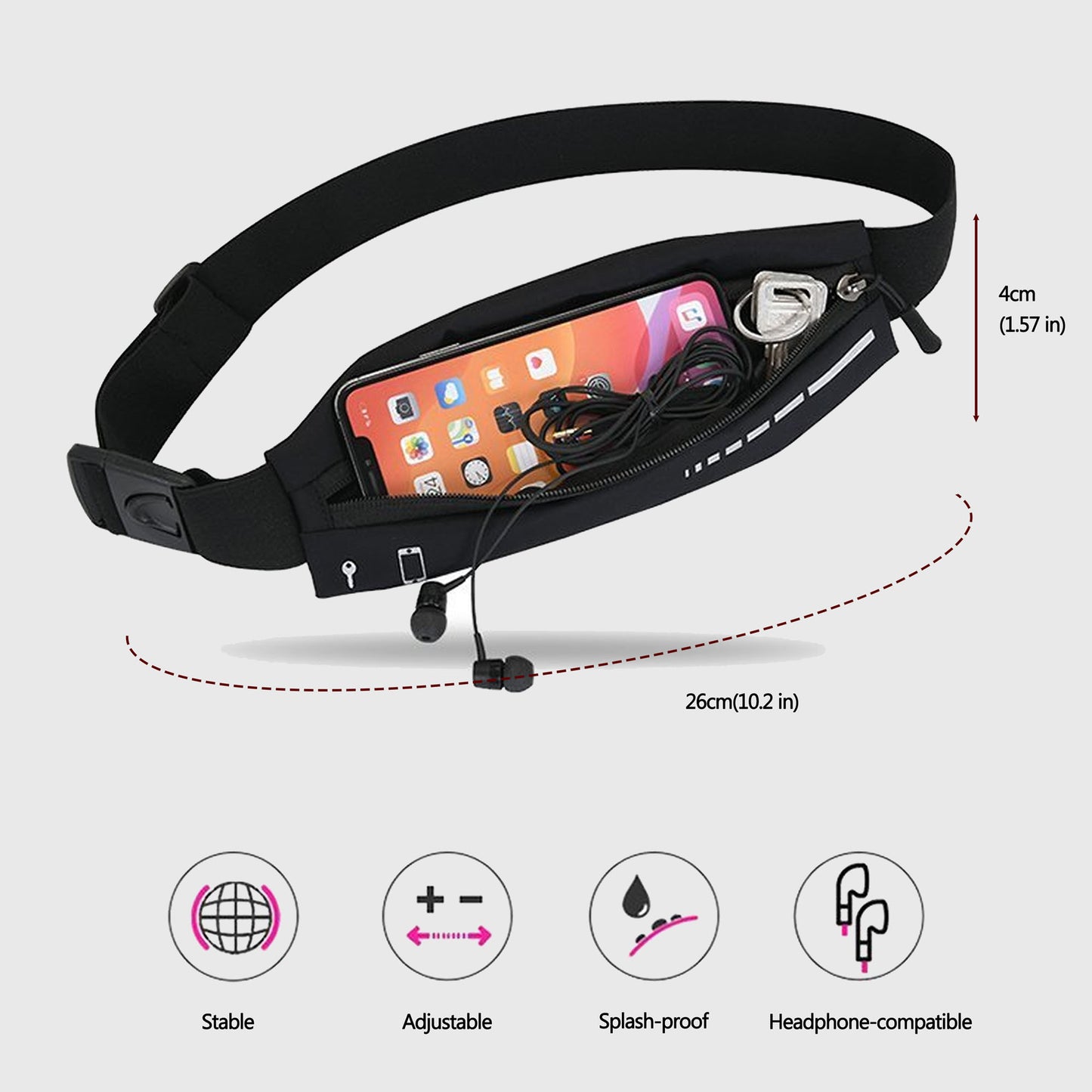 Adjustable Waist Bag - Splash - Proof Running Belt