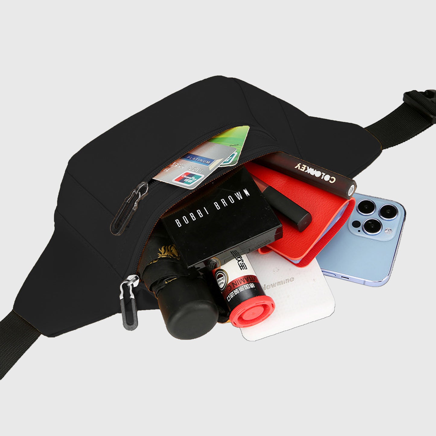 Waist Bag - Multiple Zip Fanny Pack for Casual Outings