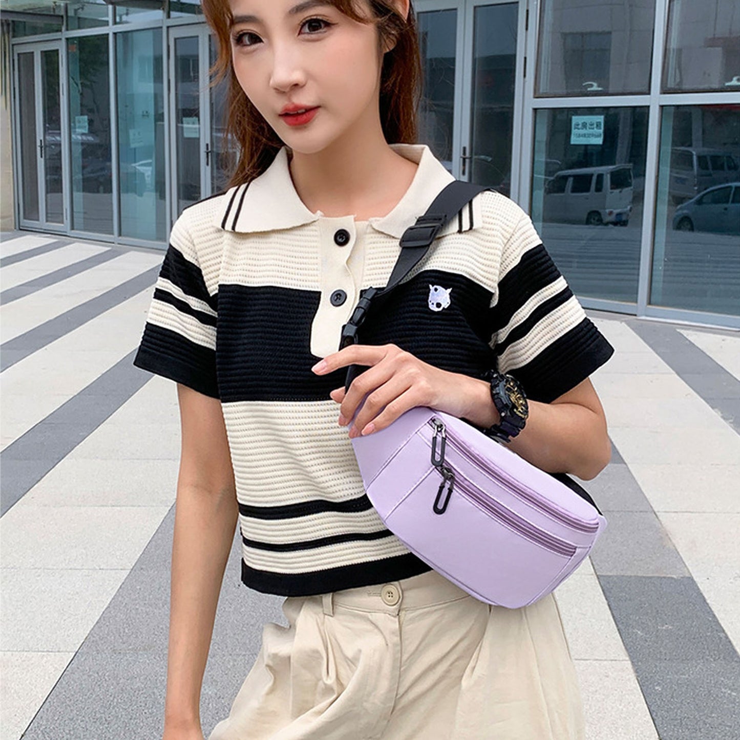 Waist Bag - Multiple Zip Fanny Pack for Casual Outings