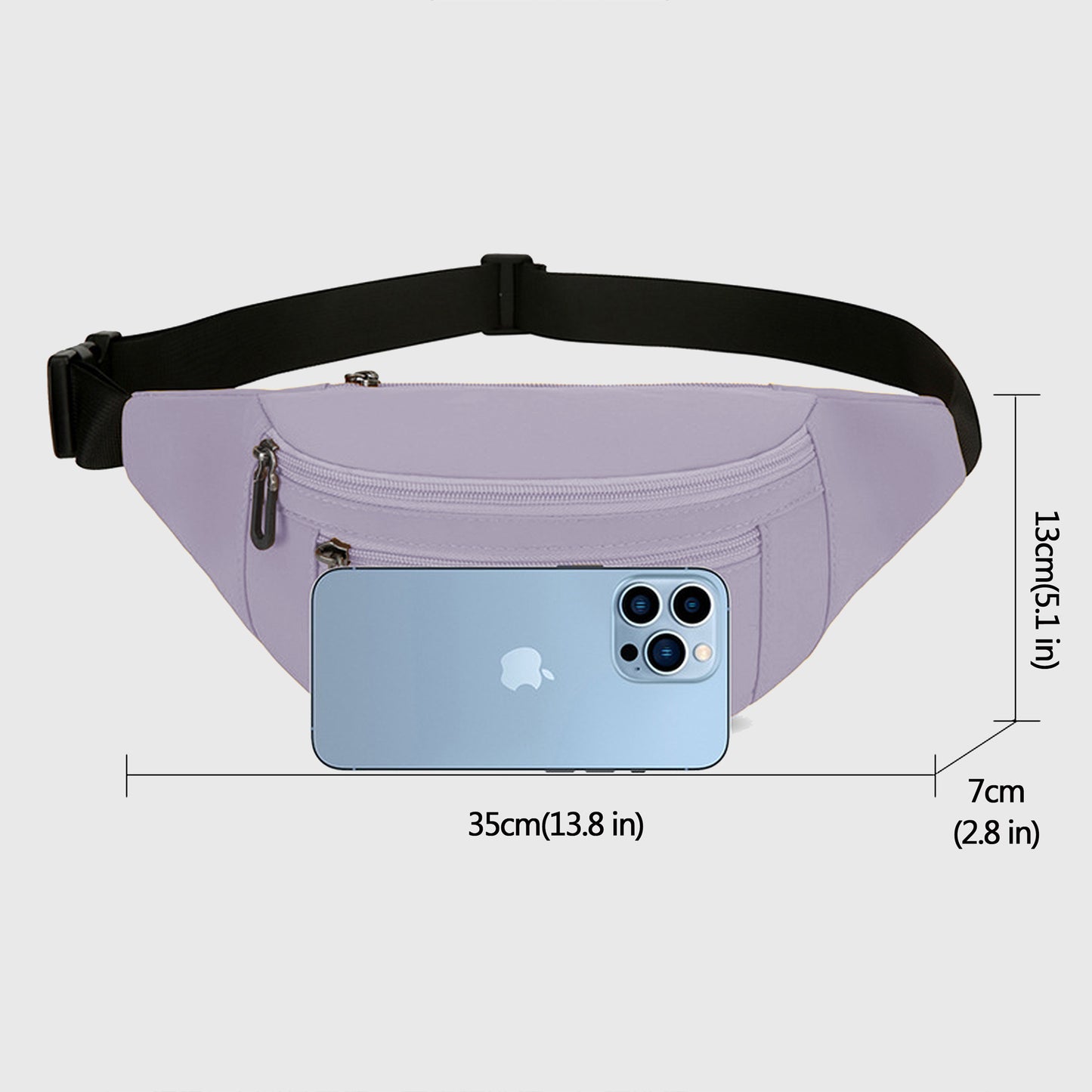 Waist Bag - Multiple Zip Fanny Pack for Casual Outings