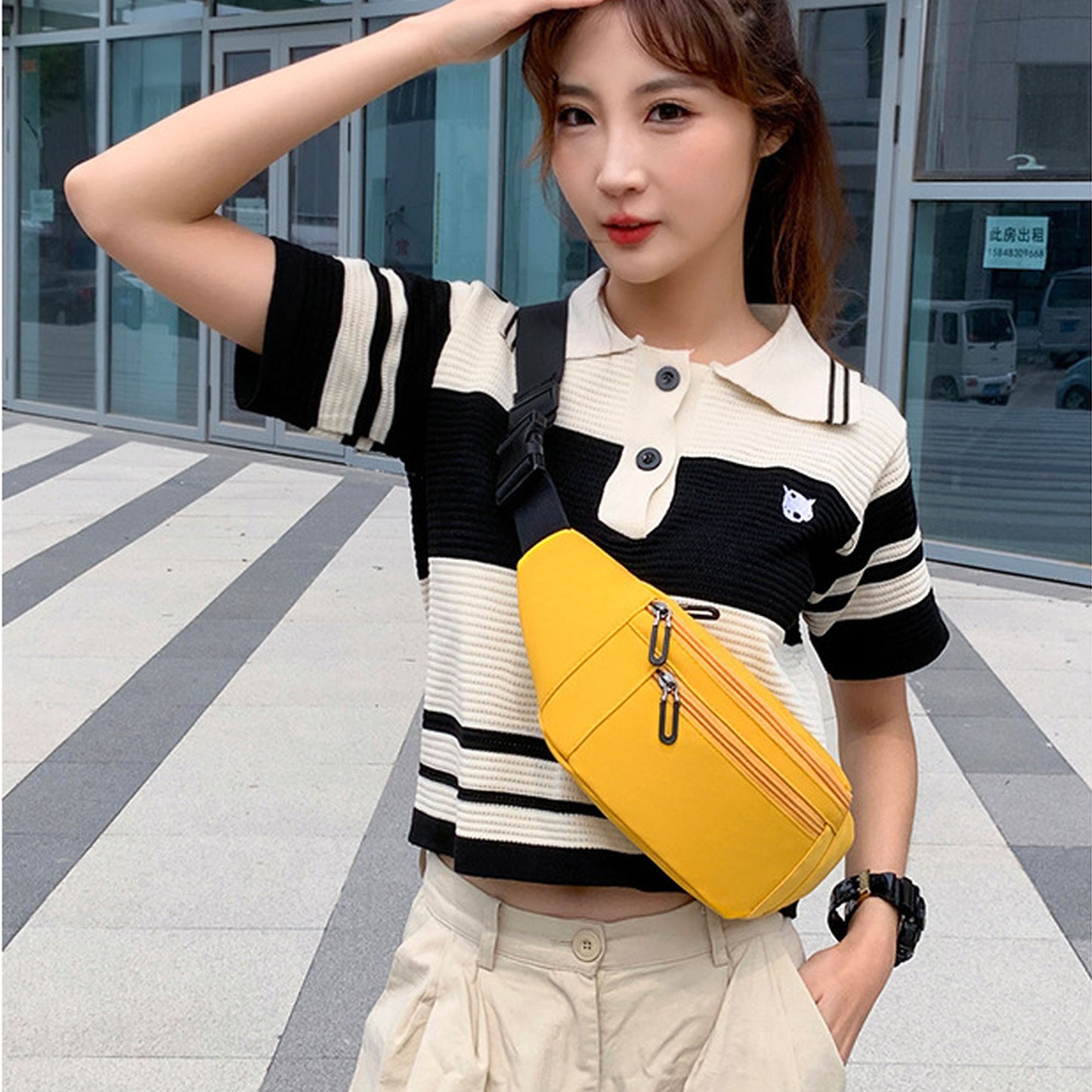 Waist Bag - Multiple Zip Fanny Pack for Casual Outings