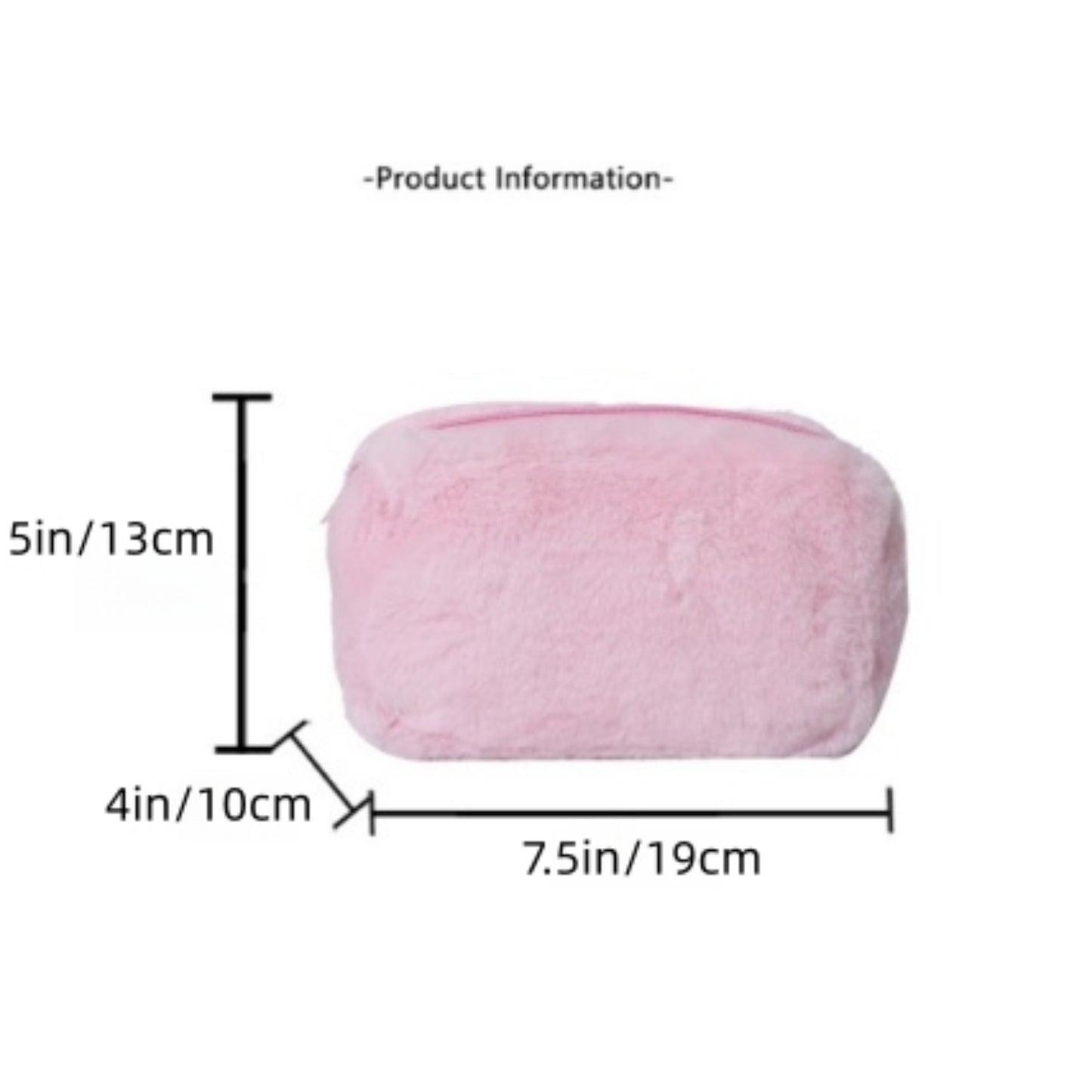 Faux Shearling Soft Fashion Zip Pouch Clutch with Plush Texture and Structured Shape