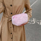 Faux Shearling Soft Fashion Zip Pouch Clutch with Plush Texture and Structured Shape