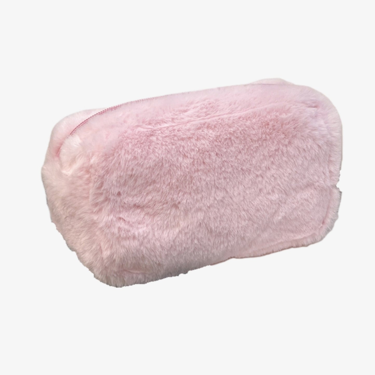 Faux Shearling Soft Fashion Zip Pouch Clutch with Plush Texture and Structured Shape
