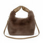Faux Fur Hobo Shoulder Bag with Soft Texture Top Handle and Removable Crossbody Strap