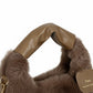 Faux Fur Hobo Shoulder Bag with Soft Texture Top Handle and Removable Crossbody Strap