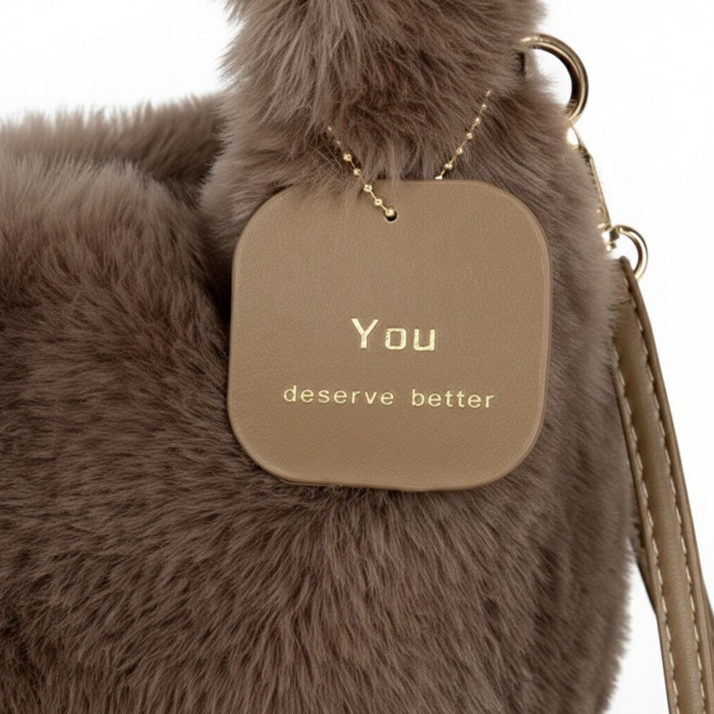 Faux Fur Hobo Shoulder Bag with Soft Texture Top Handle and Removable Crossbody Strap