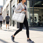 Quilted Puffer Tote Bag with Padded Structure and Soft Top Handles