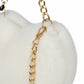 Plush Heart-Shaped Crossbody Handbag with Chain Strap