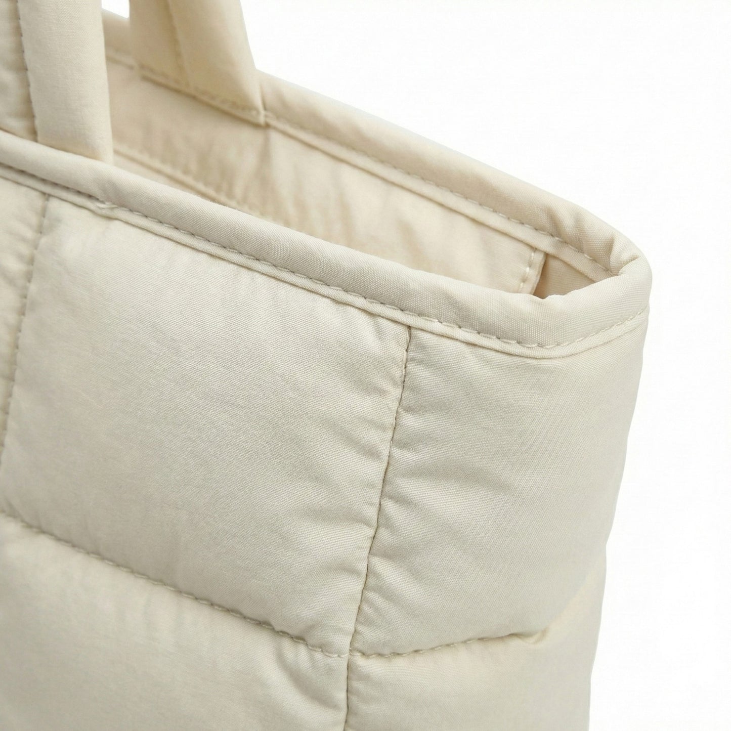 Padded Shoulder Bag with Adjustable Knotted Strap Soft Quilted Texture and Zipper Closure