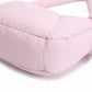 Padded Shoulder Bag with Adjustable Knotted Strap Soft Quilted Texture and Zipper Closure