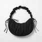 Ruched Shoulder Bag with Adjustable Drawstring Sides Soft Lightweight Fabric