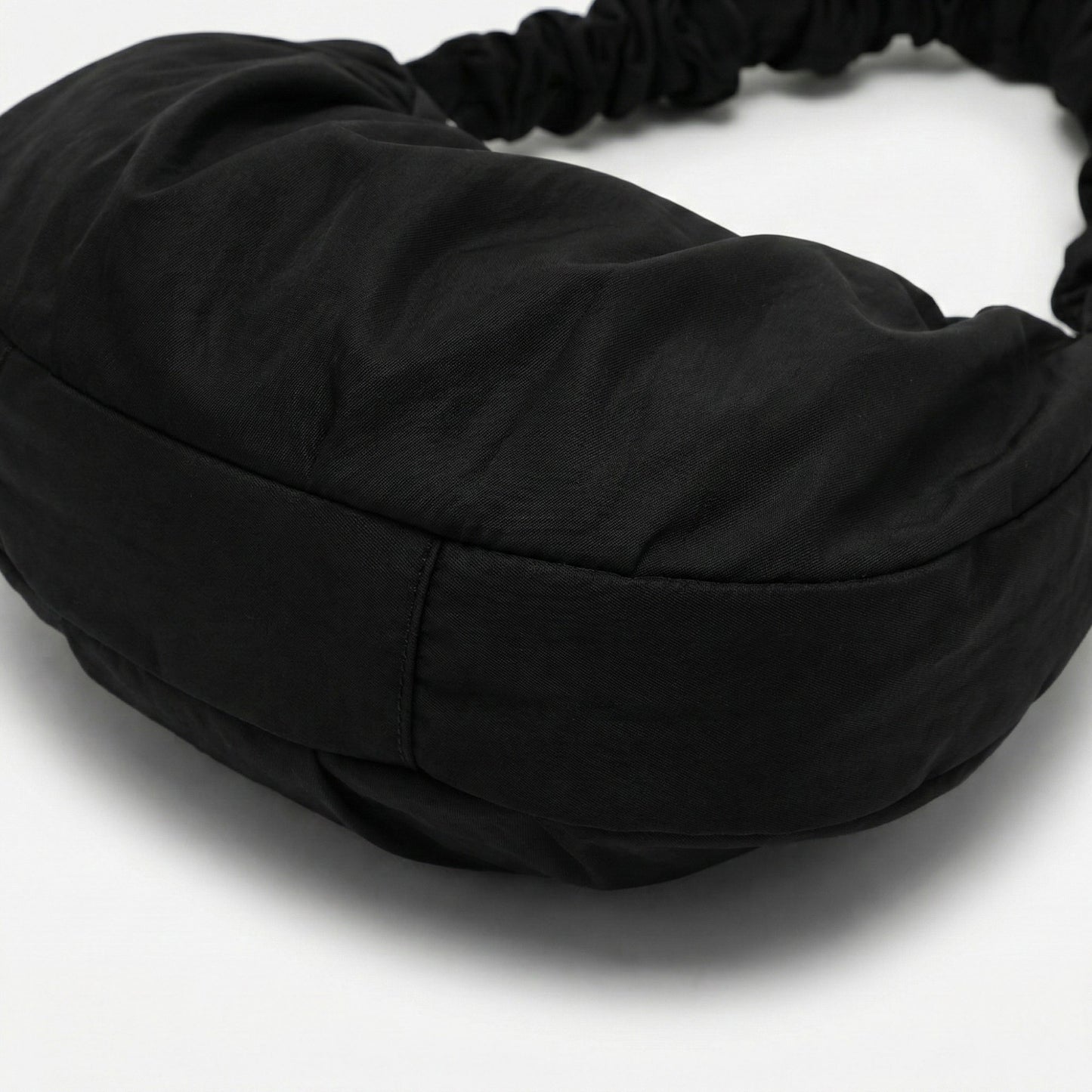 Ruched Shoulder Bag with Adjustable Drawstring Sides Soft Lightweight Fabric
