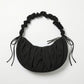 Ruched Shoulder Bag with Adjustable Drawstring Sides Soft Lightweight Fabric
