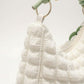 Textured Shoulder Bag with Quilted Bubble Design Contrast Knot Handle