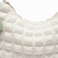 Textured Shoulder Bag with Quilted Bubble Design Contrast Knot Handle