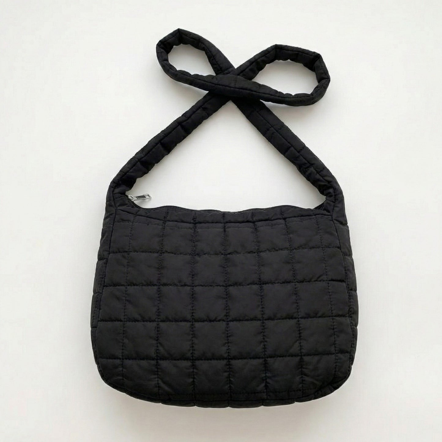 Quilted Shoulder Bag with Padded Strap Soft Lightweight Nylon Construction