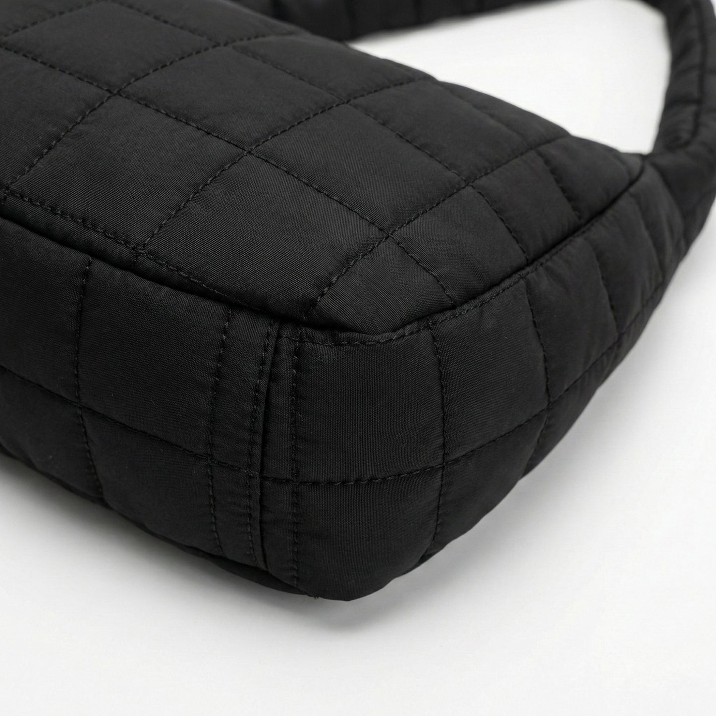 Quilted Shoulder Bag with Padded Strap Soft Lightweight Nylon Construction
