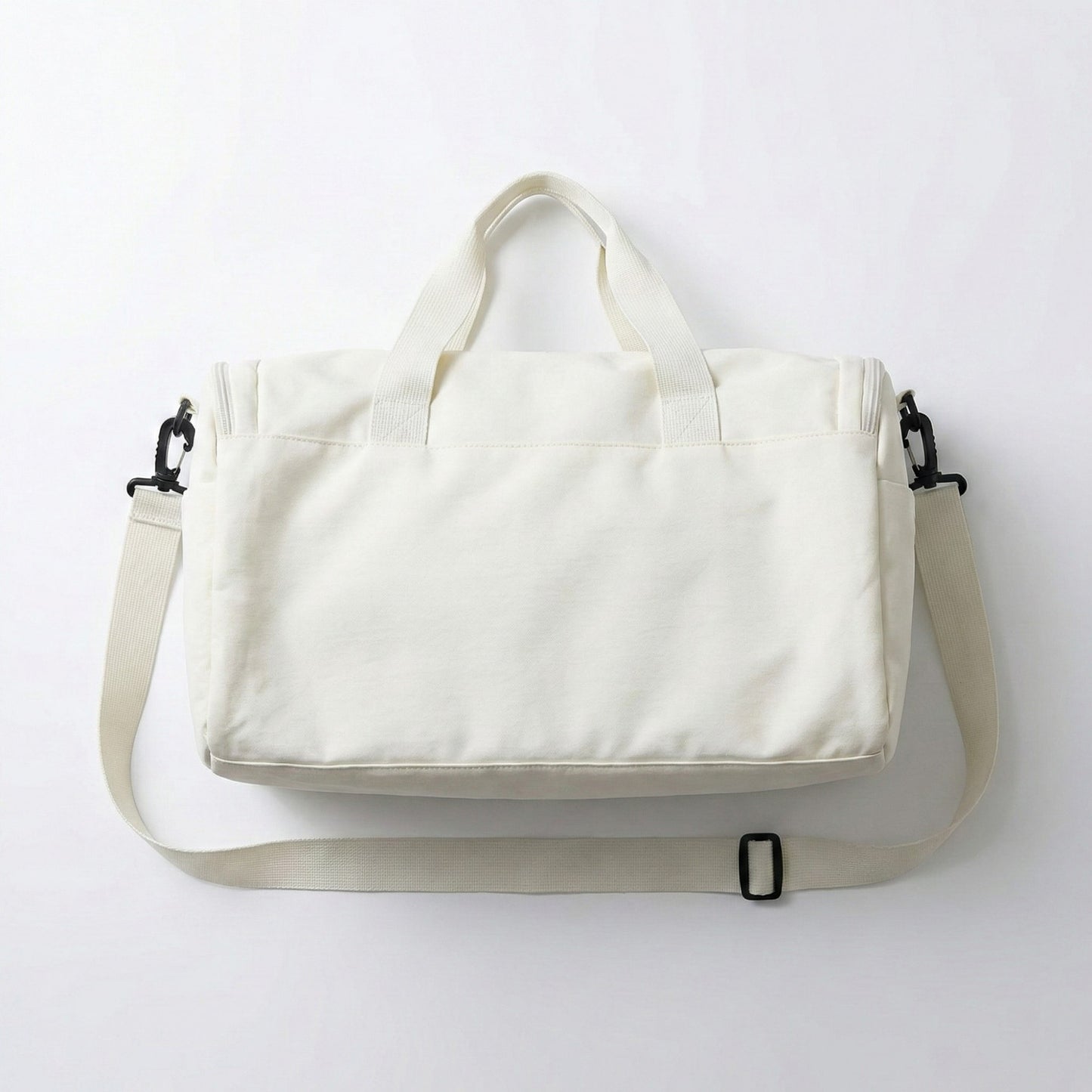 Nylon Weekender Duffle Bag with Multiple Front Pockets Adjustable Crossbody Strap