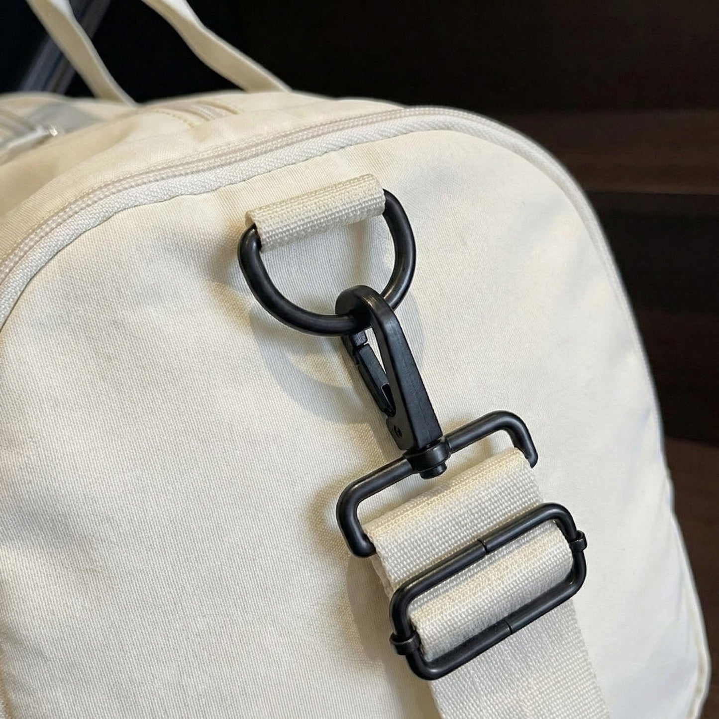 Nylon Weekender Duffle Bag with Multiple Front Pockets Adjustable Crossbody Strap