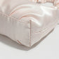 Satin Shoulder Bag with Ruched Top Handle Adjustable Crossbody Strap
