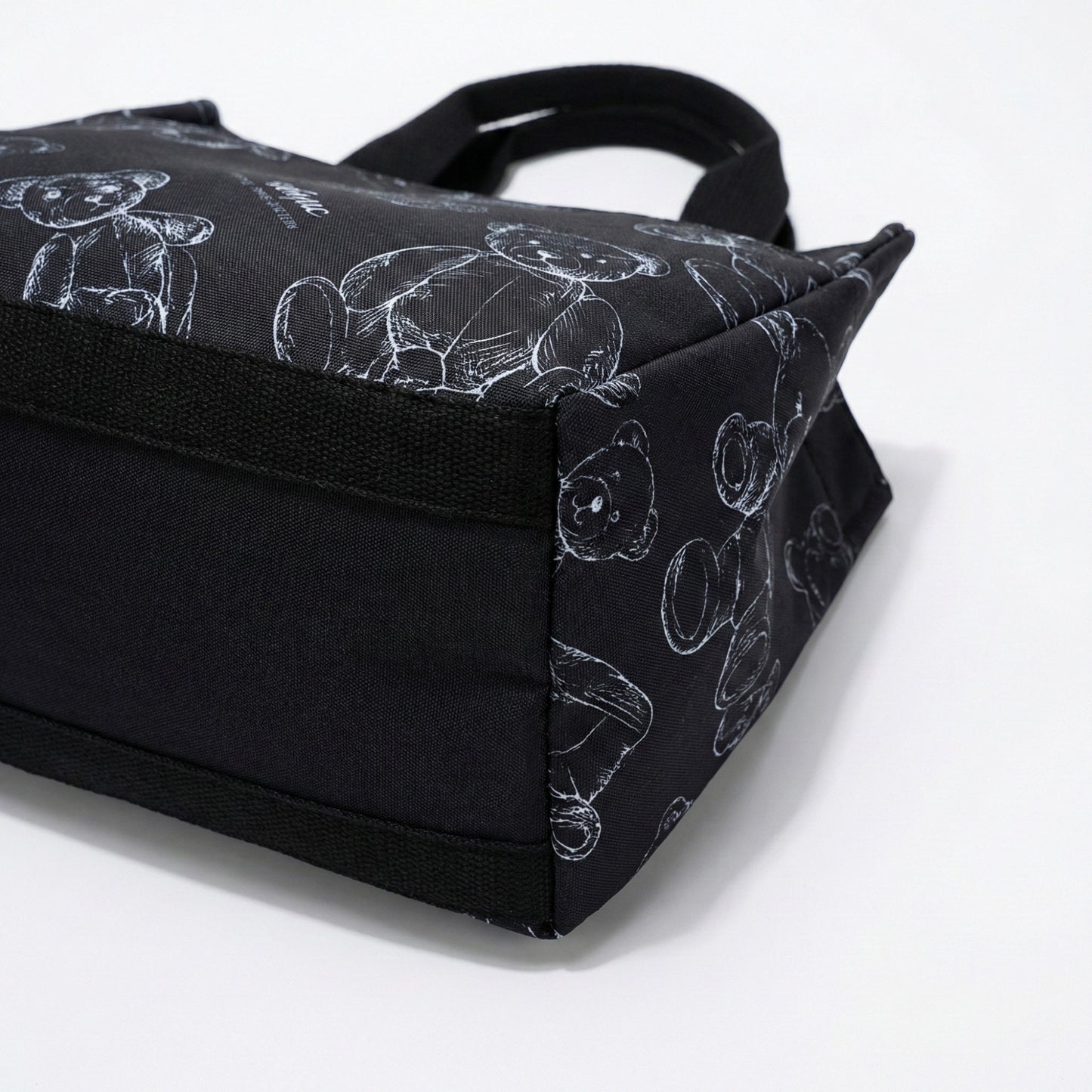 Insulated Lunch Tote Bag with Teddy Bear Print Adjustable Shoulder Strap