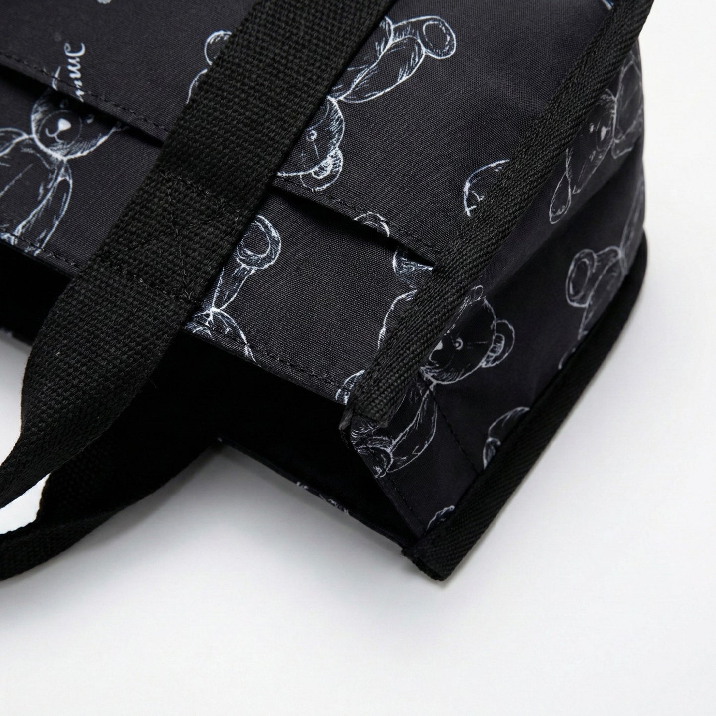 Insulated Lunch Tote Bag with Teddy Bear Print Adjustable Shoulder Strap