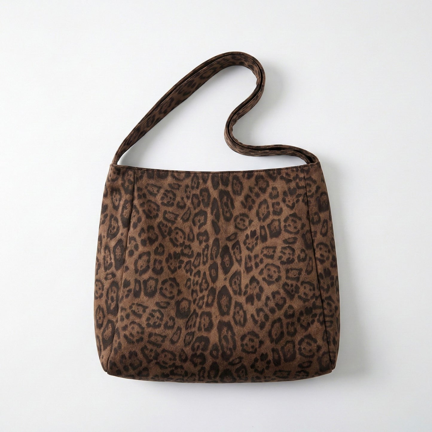 Leopard Print Hobo Shoulder Bag with Soft Slouchy Silhouette and Wide Strap