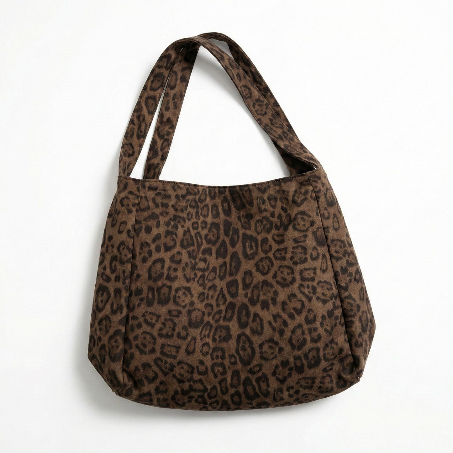 Leopard Print Hobo Shoulder Bag with Soft Slouchy Silhouette and Wide Strap