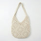 Crochet Shoulder Bag with Open Knit Pattern Slouchy Hobo Silhouette and Wide Strap