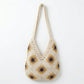 Crochet Shoulder Bag with Open Knit Pattern Slouchy Hobo Silhouette and Wide Strap