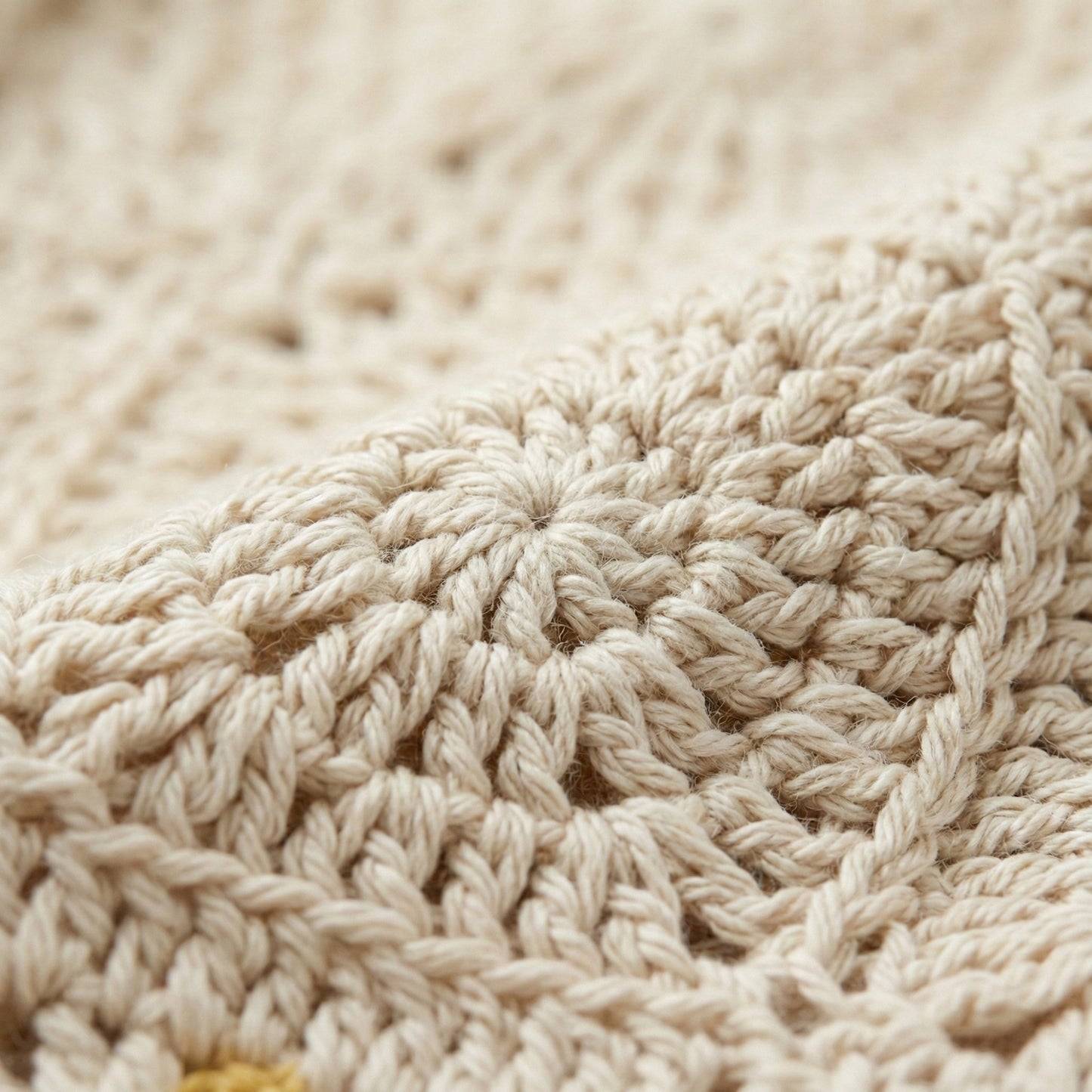 Crochet Shoulder Bag with Open Knit Pattern Slouchy Hobo Silhouette and Wide Strap