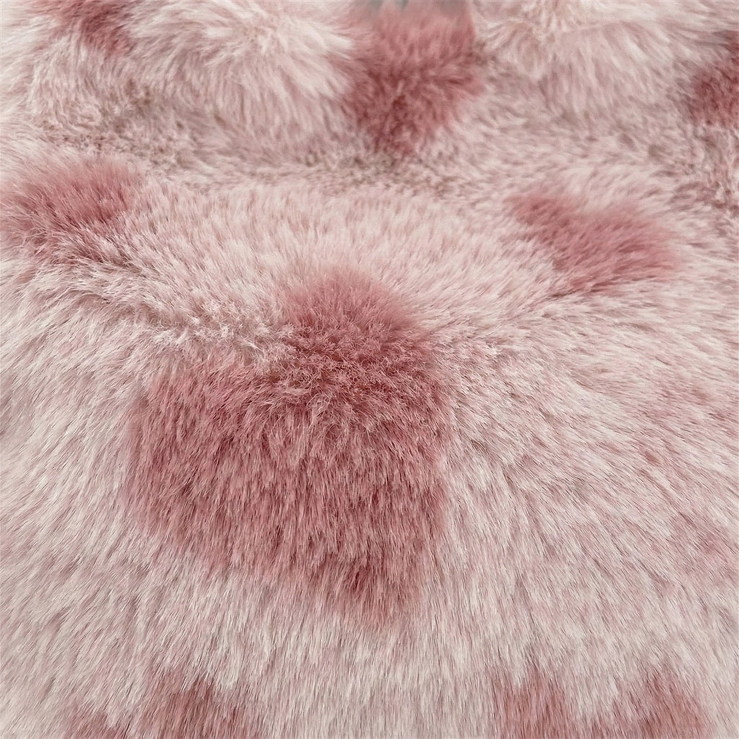 Faux Fur Shoulder Tote Bag with Heart Pattern Soft Plush Texture and Wide Handles