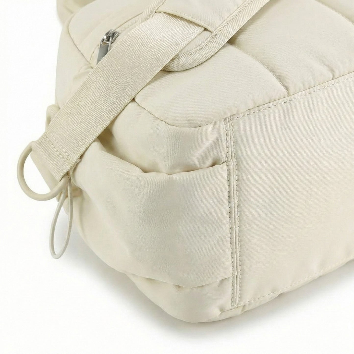 Quilted Sports Duffle Bag with Adjustable Shoulder Strap Multi Pocket Storage