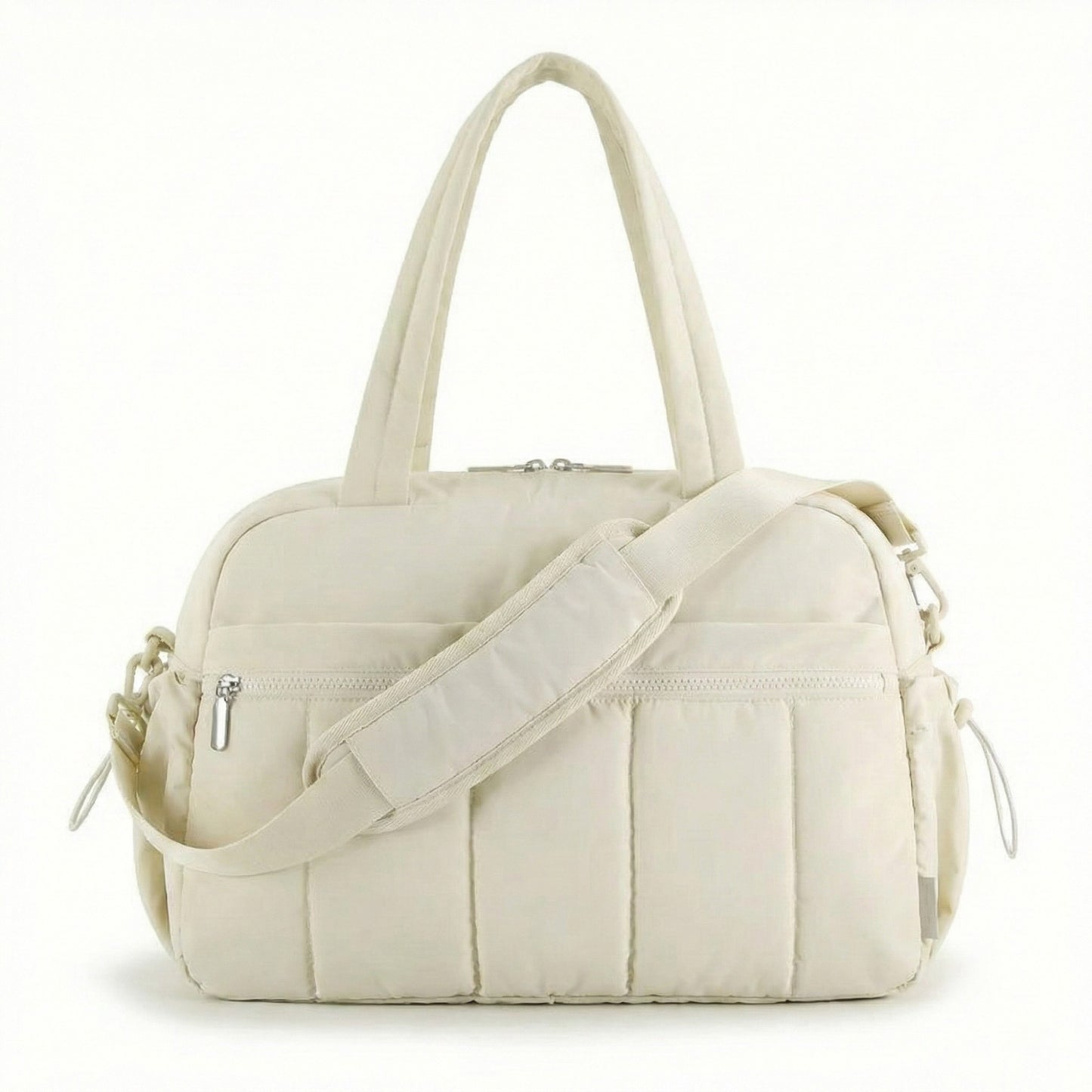 Quilted Sports Duffle Bag with Adjustable Shoulder Strap Multi Pocket Storage