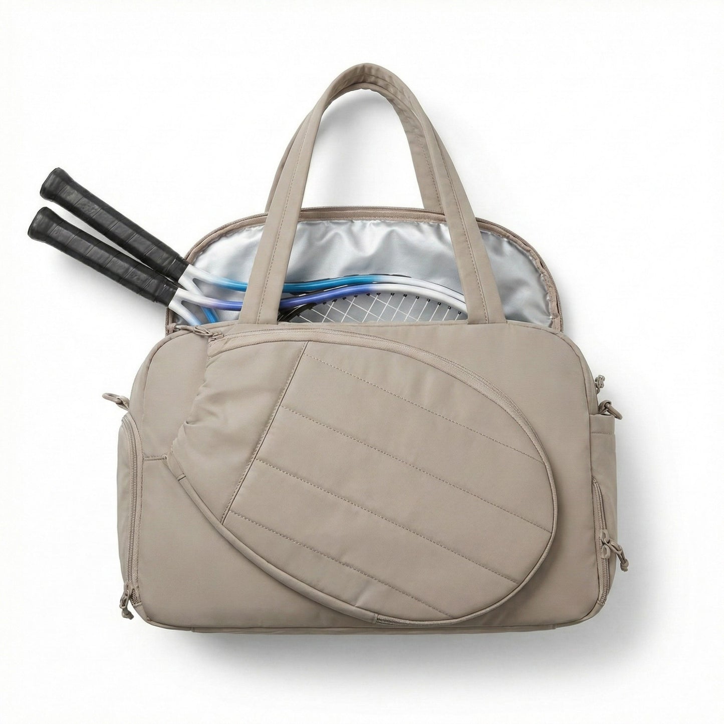 Tennis Racket Bag with Insulated Compartment Paddle Pocket and Double Carry Handles