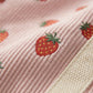 Strawberry Print Corduroy Tote Bag with Double Shoulder Straps and Front Snap Pocket