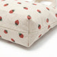 Strawberry Print Corduroy Tote Bag with Double Shoulder Straps and Front Snap Pocket