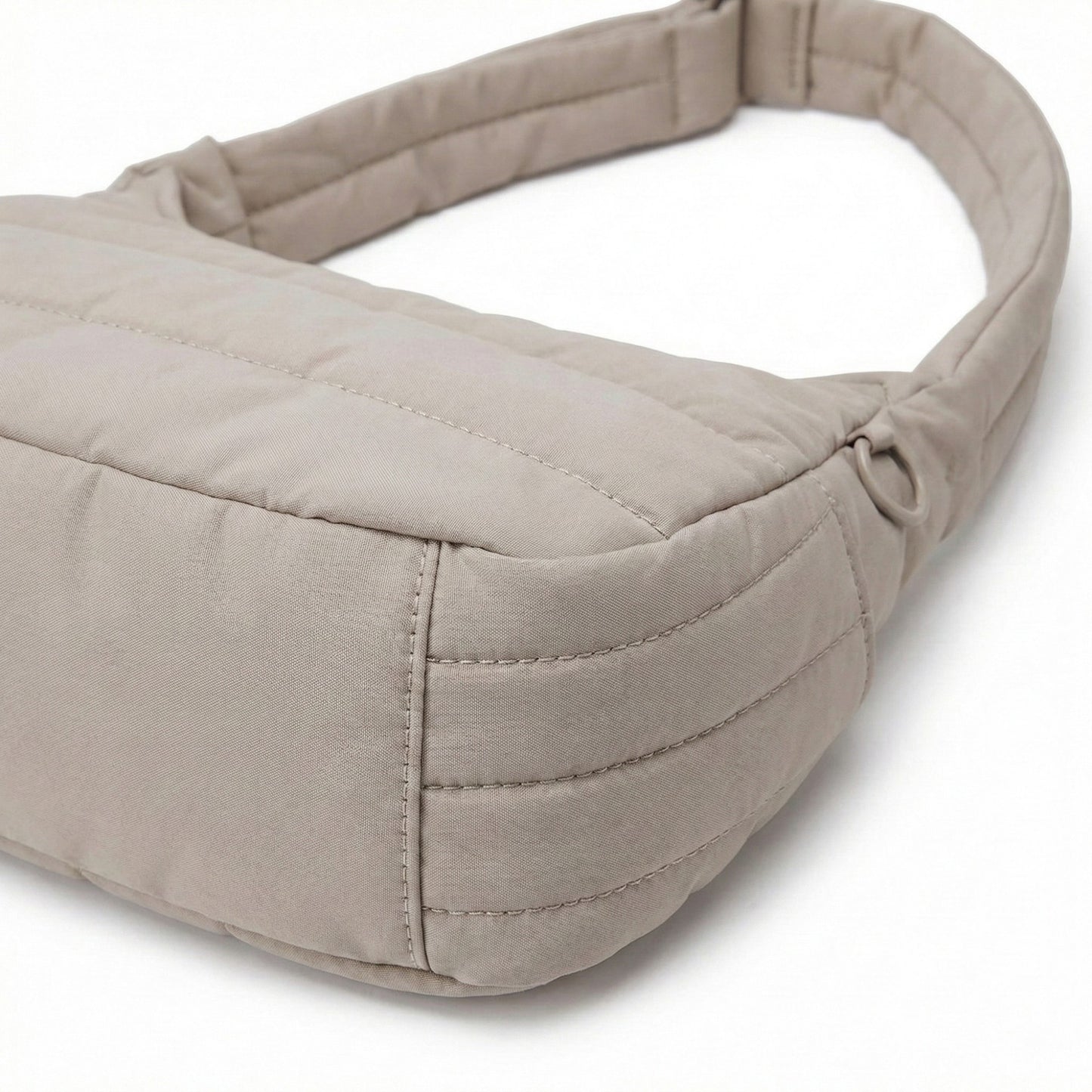 Quilted Puffer Shoulder Bag with Adjustable Strap Lightweight Crescent Hobo Design