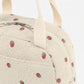 Insulated Lunch Tote Bag with Foil Lining Strawberry Print Corduroy and Top Handle