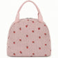 Insulated Lunch Tote Bag with Foil Lining Strawberry Print Corduroy and Top Handle
