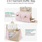 Travel Duffel Bag with Garment Compartment Detachable Strap and Multi Pocket Storage