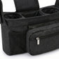 Stroller Organizer with Cup Holders and Zipper Pockets Adjustable Straps Large Storage Space