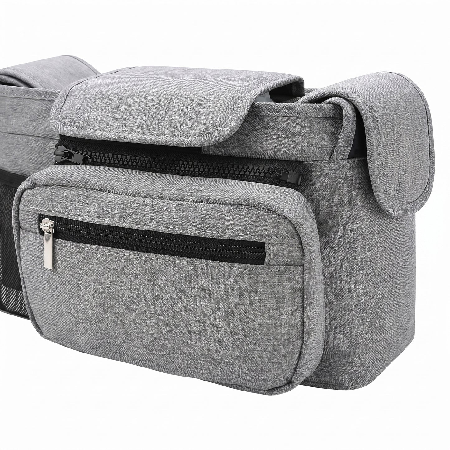 Stroller Organizer with Cup Holders and Zipper Pockets Adjustable Straps Large Storage Space