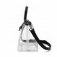Clear Crossbody Bag with Removable Strap Top Handle and Snap Flap Closure